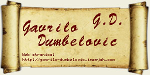Gavrilo Dumbelović vizit kartica